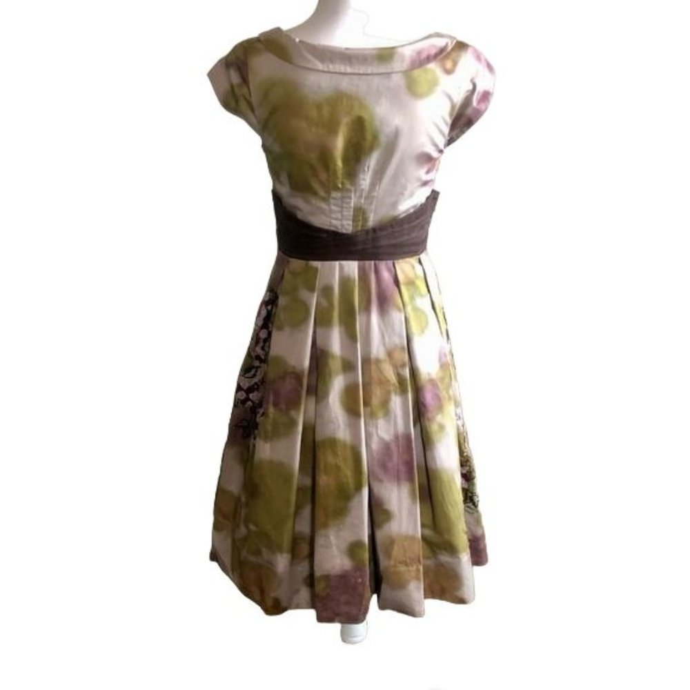 Anthropologie Floreat Travessia Dress Womens 4 Used Tulle Skirt Purple Green - Picture 5 of 15